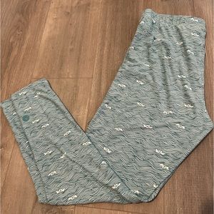 Sweetlegs Plus Leggings, teal/white pattern